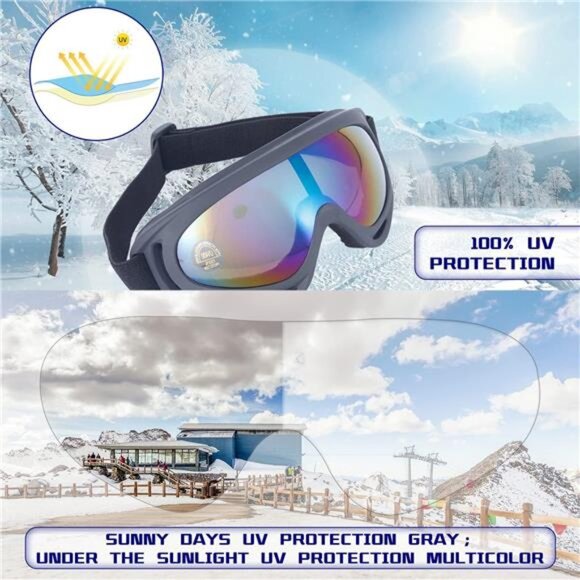 Kids Ski Goggles Snowboard Goggles Youth Teens Boys Girls Winter Sports OTG - Picture 5 of 7